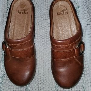 Dansko 'Hattie' Clog Slip-ons with gold buckle